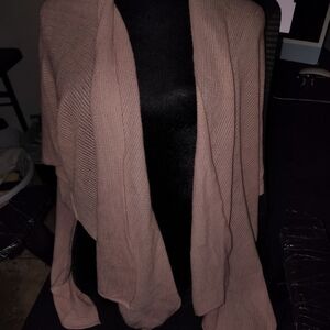 Neiman Marcus Blush Open-Front Cardigan